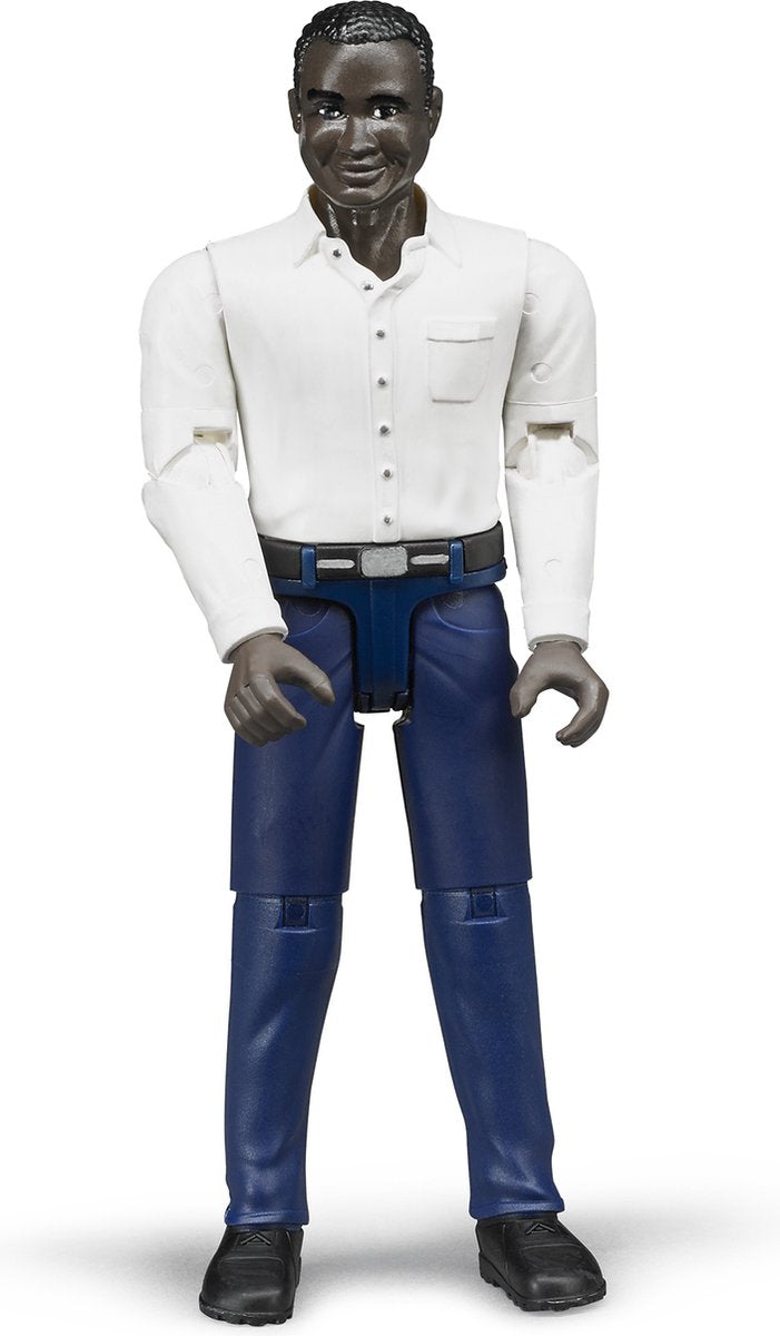 Bruder speelfiguur donker man met blauwe broek