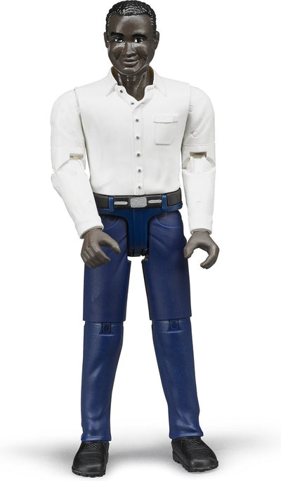 Bruder speelfiguur donker man met blauwe broek