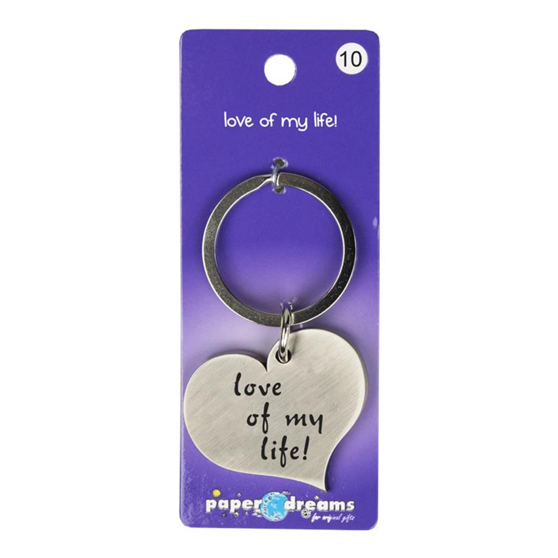 Paperdreams hart sleutelhanger - love of my life
