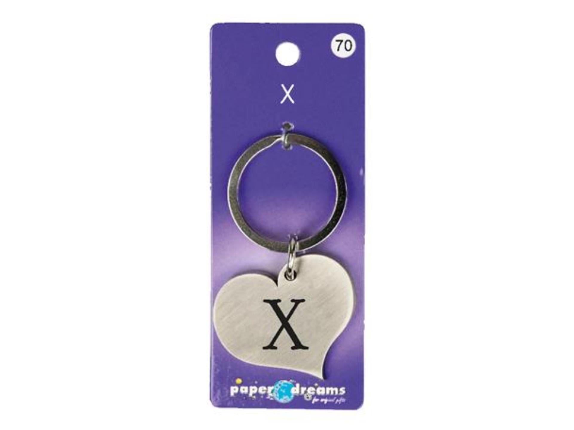 Paperdreams hart sleutelhanger - x hart sleutelhanger - x