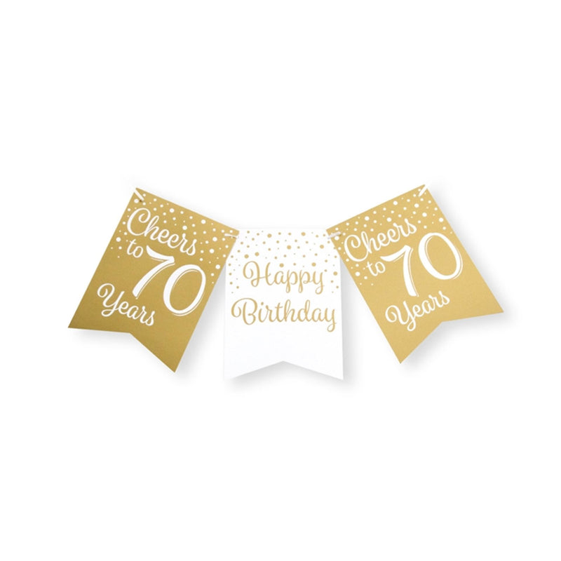 Paperdreams vlaggetjesslinger goud wit - 70