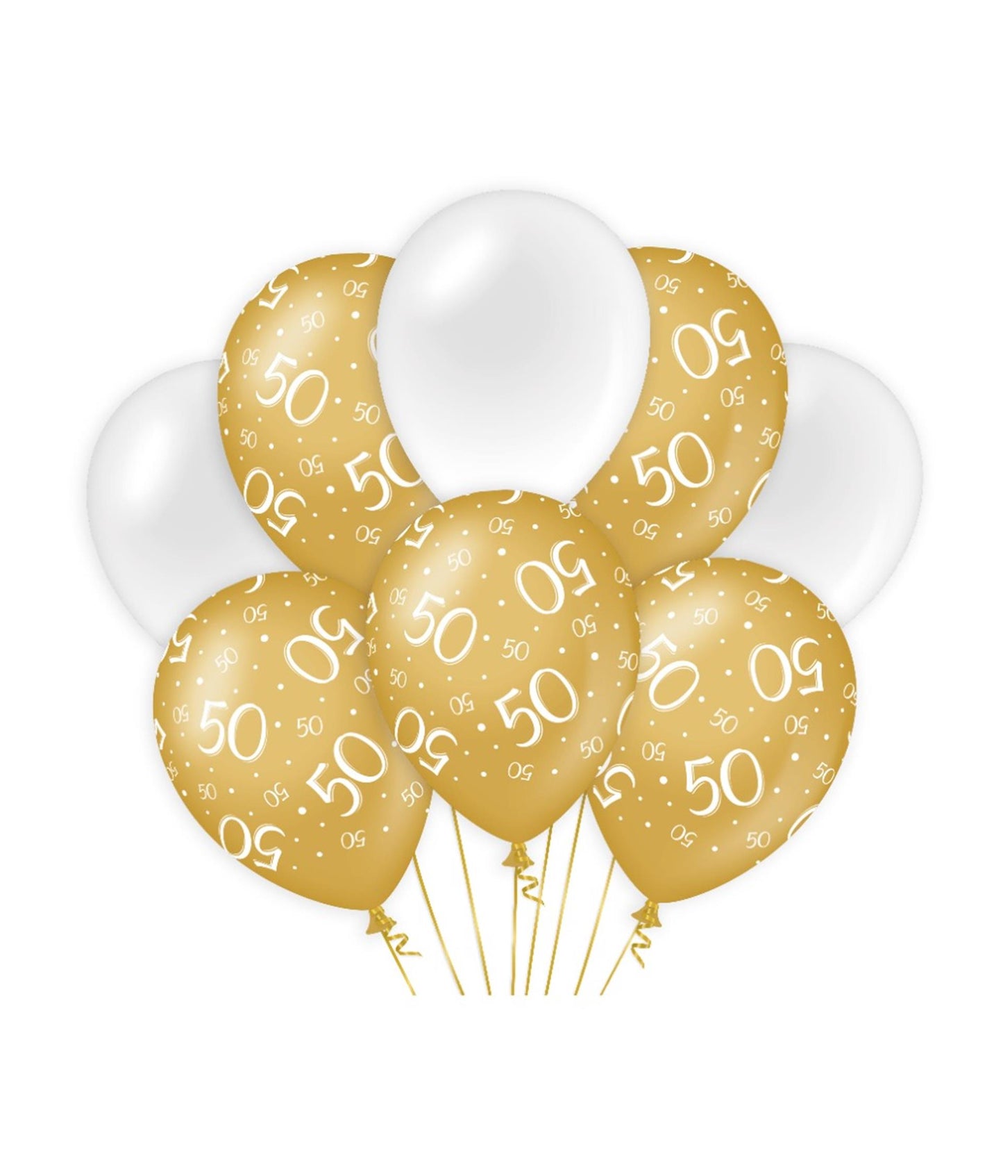 Paperdreams decoratie ballonnen goud wit - 50
