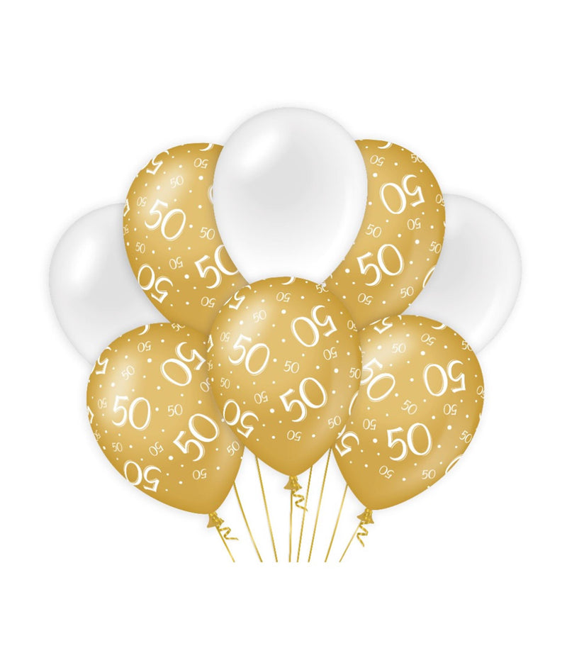 Paperdreams decoratie ballonnen goud wit - 50