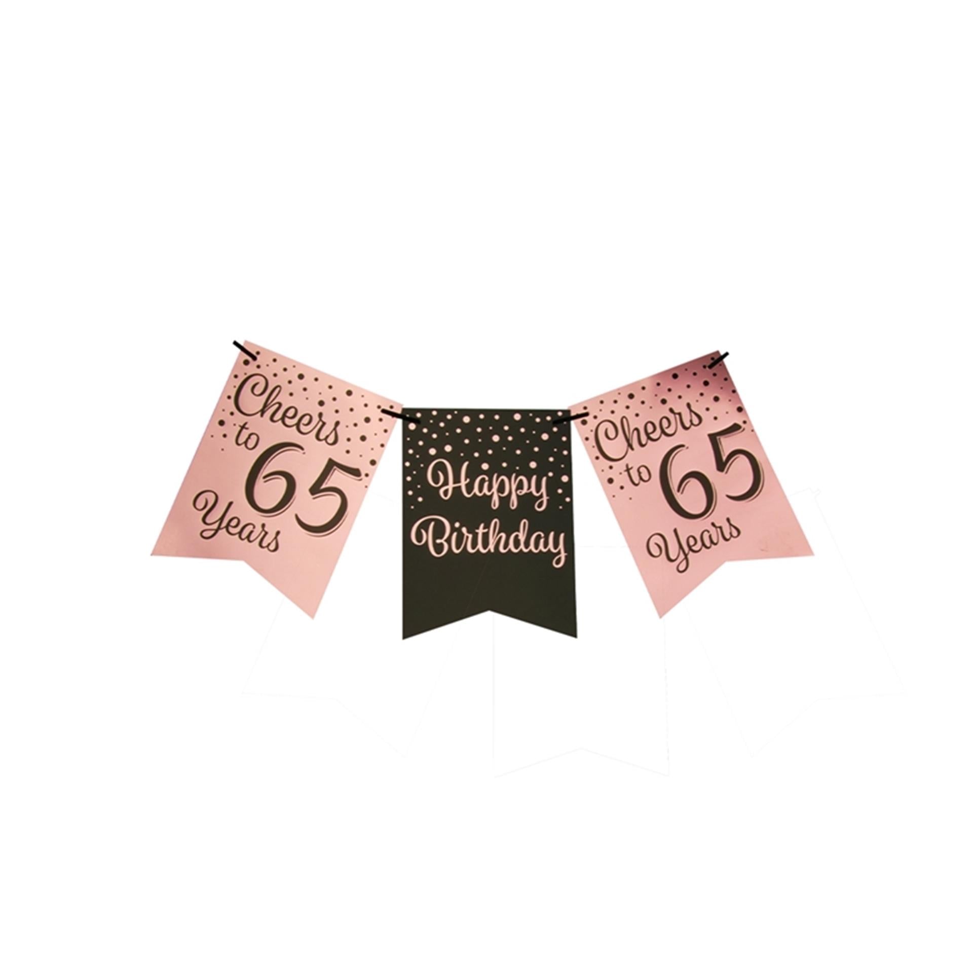 Paperdreams vlaggetjesslinger roze zwart - 65