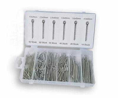 Splitpen assortiment, 300 stuks in opbergbox.