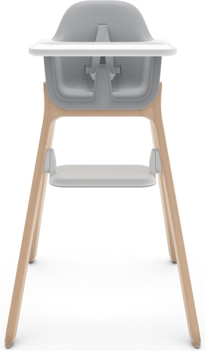 Uppababy ciro chloe - kinderstoel - grijs - hout - verstelbare voetensteun - afneembaar eetblad