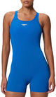 Speedo endurance+ legsuit dames sportbadpak - kleurvast badpak dames met pijpjes - zwempak dames met borstvoering - sportbadpak dames met racerback - blauw - 42