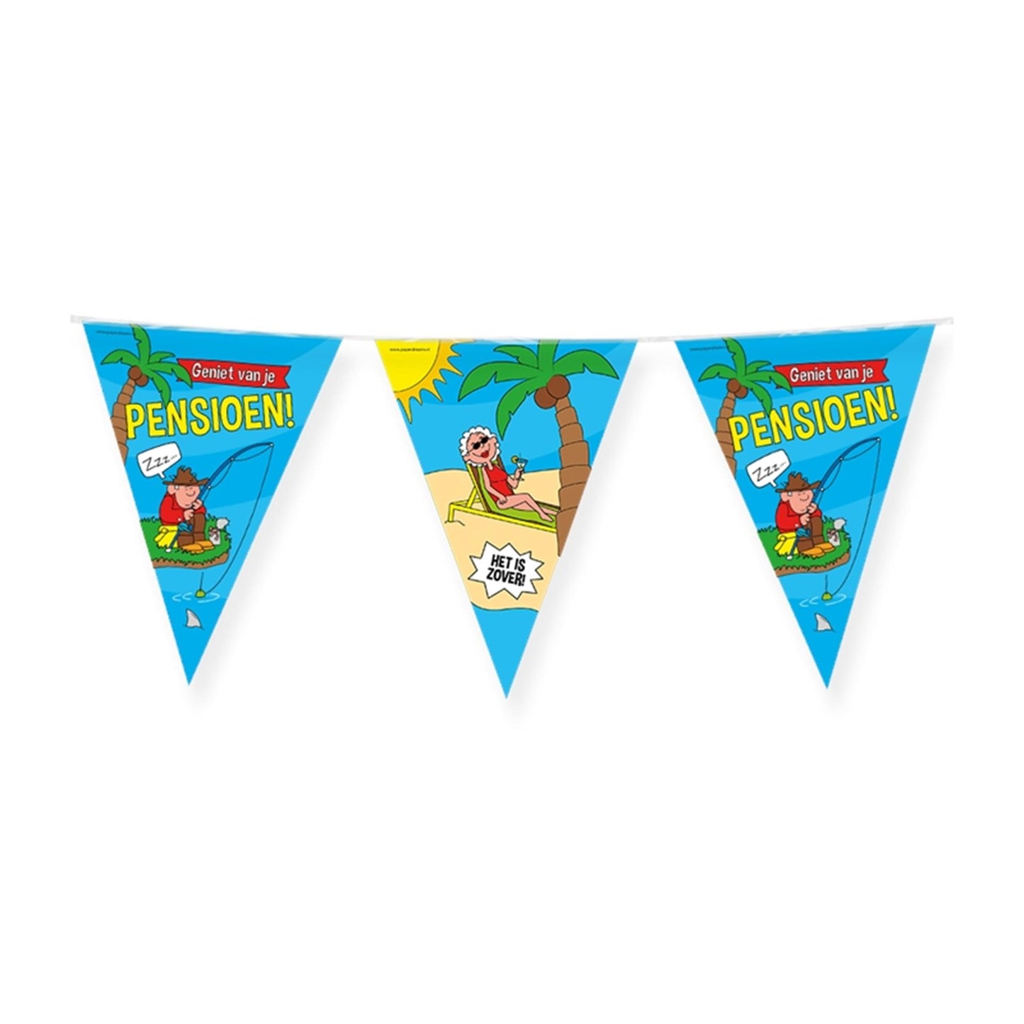 Paperdreams party vlag - pensioen cartoon