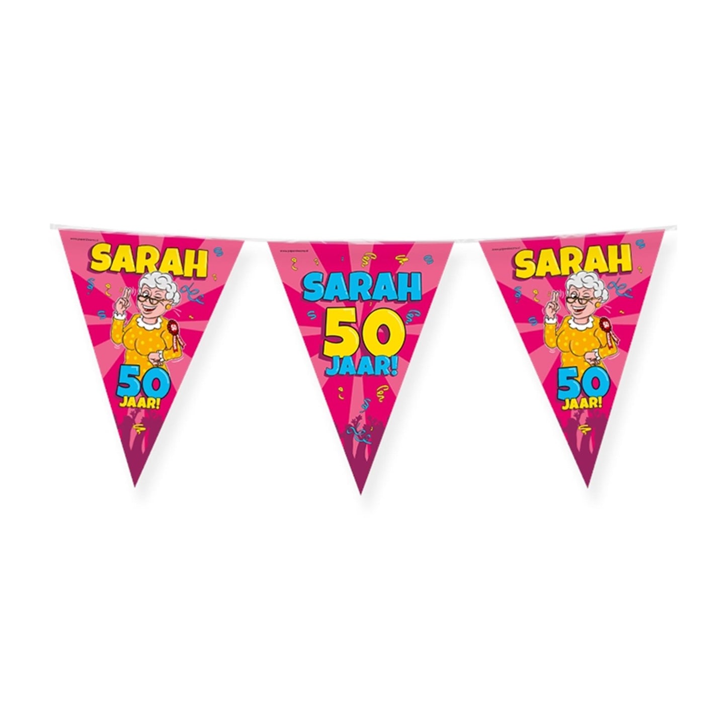 Paperdreams party vlag - sarah cartoon