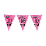 Paperdreams party vlag - sweet 16 - afbeelding 1