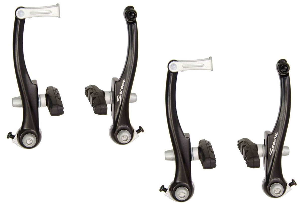 Saccon v-brake set voor en achter aluminium - zwart