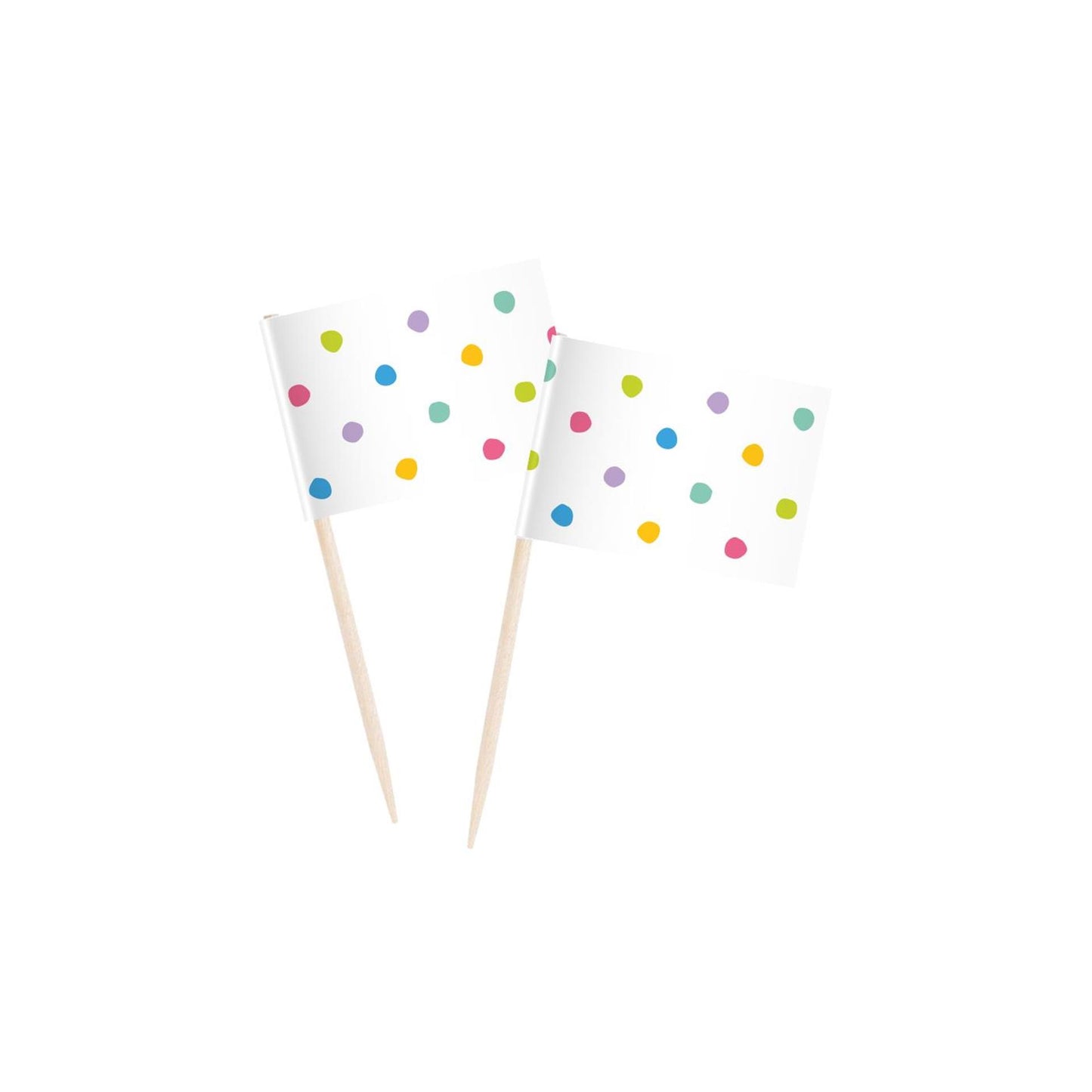 Paperdreams cocktail picks - party dots- 6,5cm hout papier 50-delig