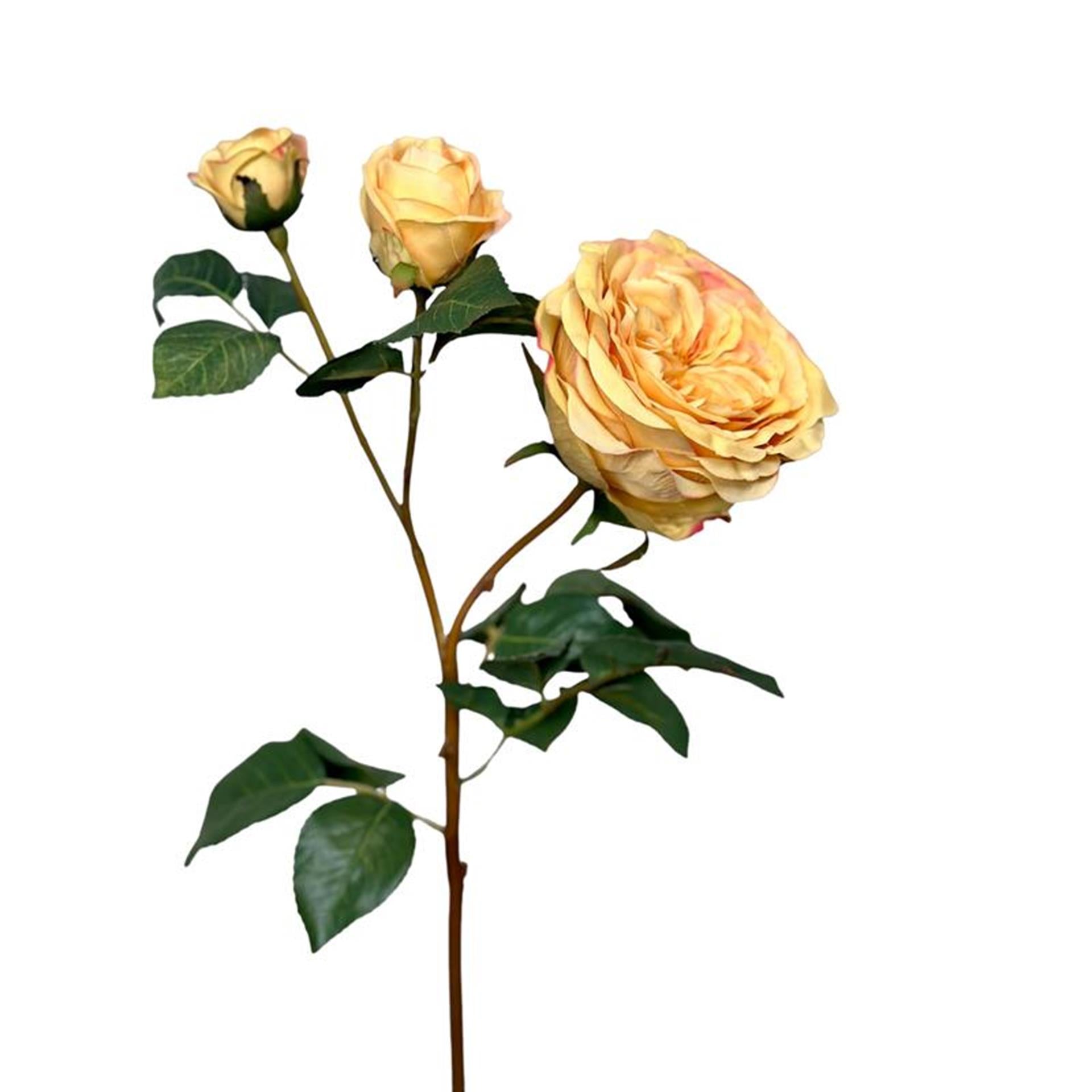 Roberts collection kunstbloem roos 55cm okergeel