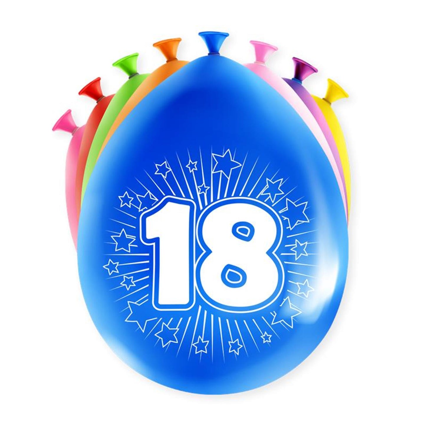 Paperdreams cijfer ballonnen - 18 jaar 8 stuks 30cm