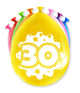 Paperdreams cijfer ballonnen - 30 jaar 8 stuks 30cm