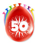 Paperdreams cijfer ballonnen - 50 jaar 8 stuks 30cm