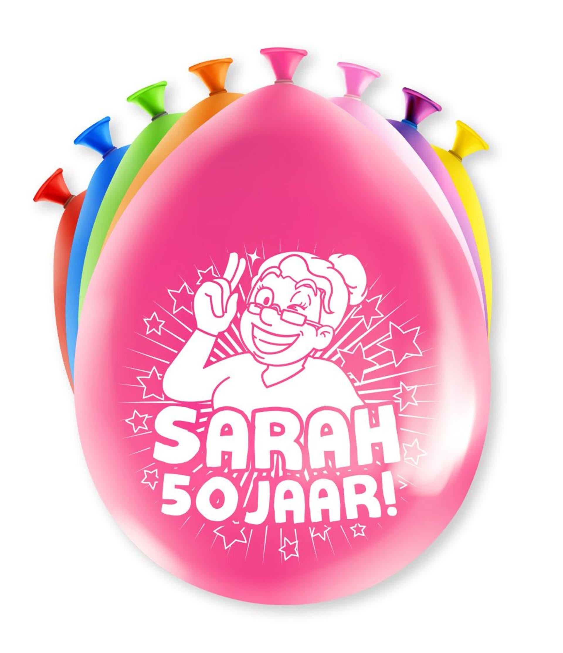 Paperdreams cijfer ballonnen - sarah 8 stuks 30cm