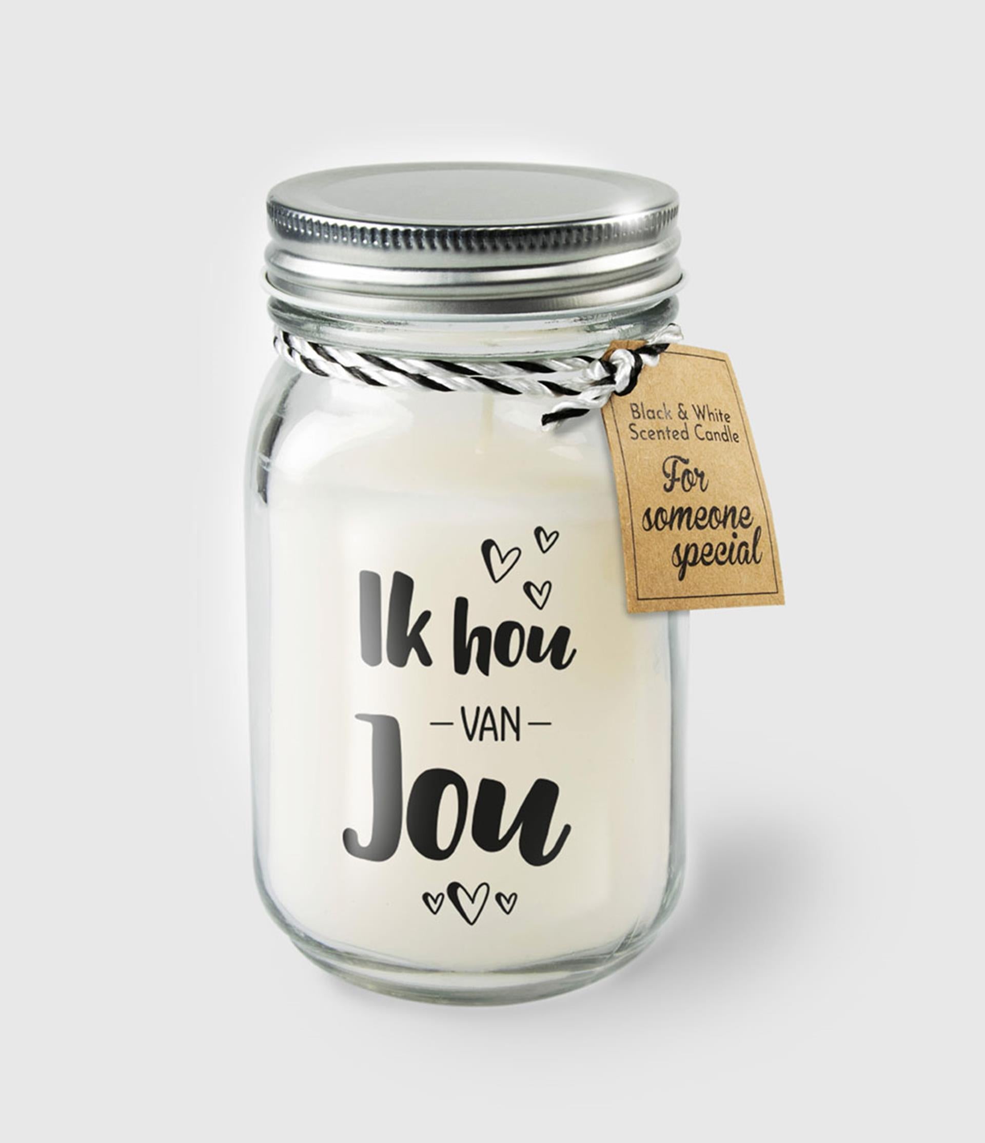 Paperdreams black white scented candles - ik hou van jou