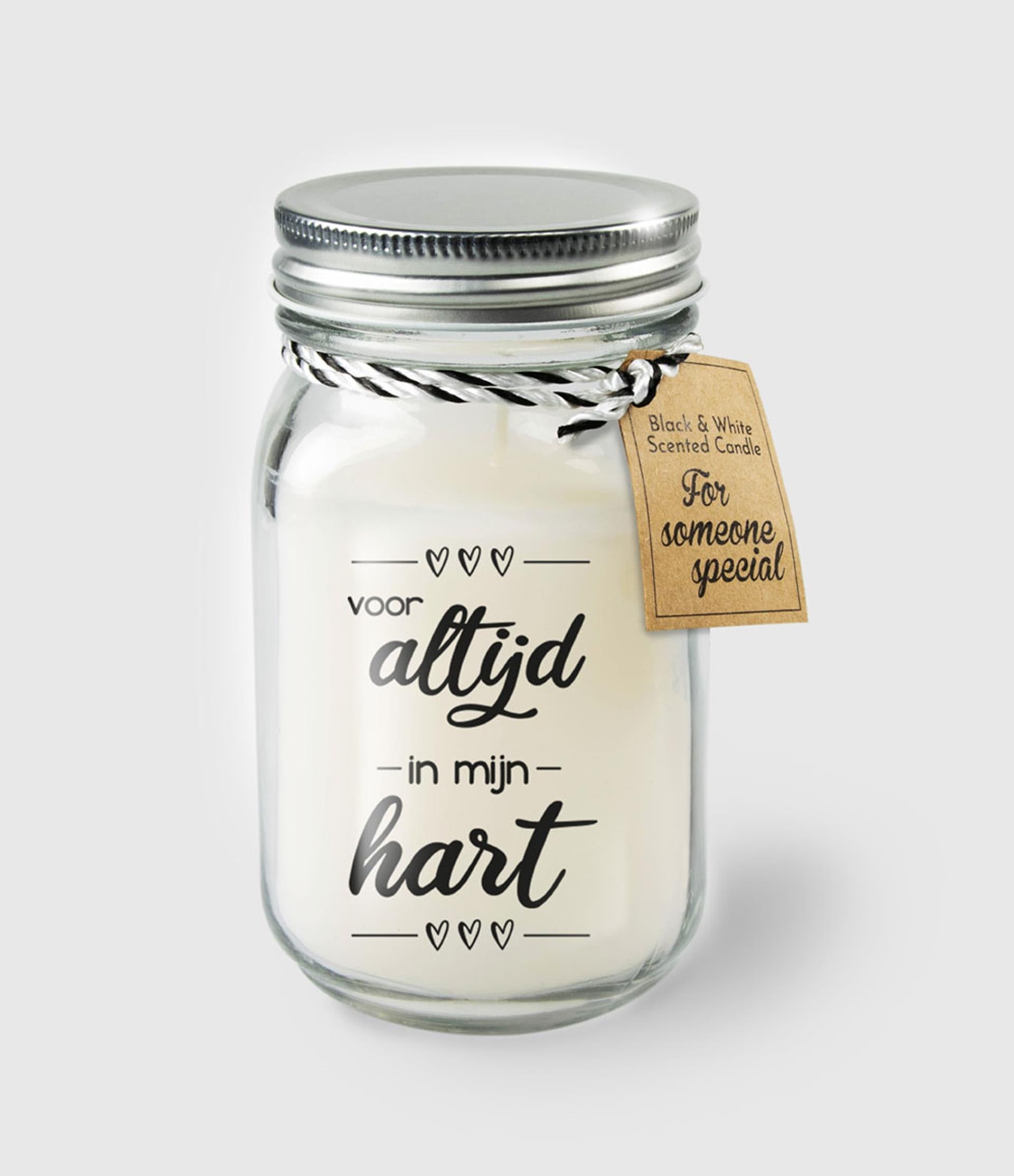 Paperdreams black white scented candles - altijd in mijn hart