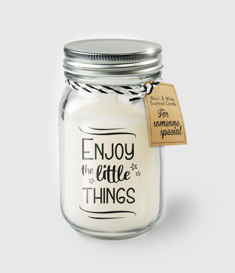 Paperdreams geurkaars in glas - enjoy little things