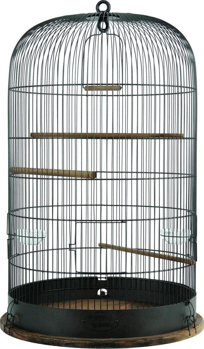 Zolux vogelkooi retro marthe - industriële traliekooi met zitstokken - 48x48x74 cm
