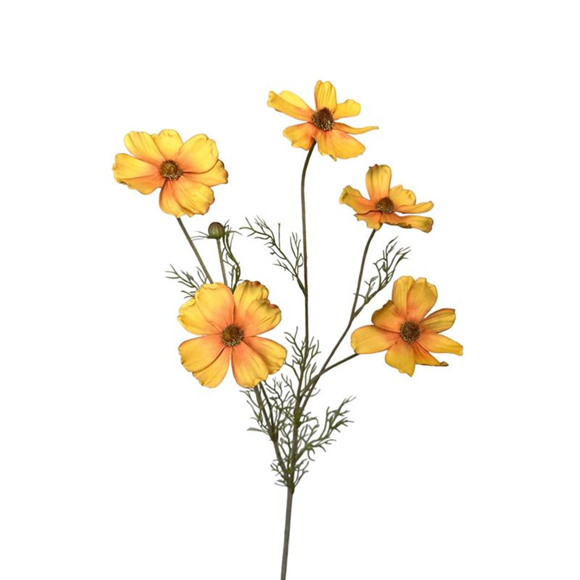 Roberts collection kunstbloem cosmos tak 80cm okergeel