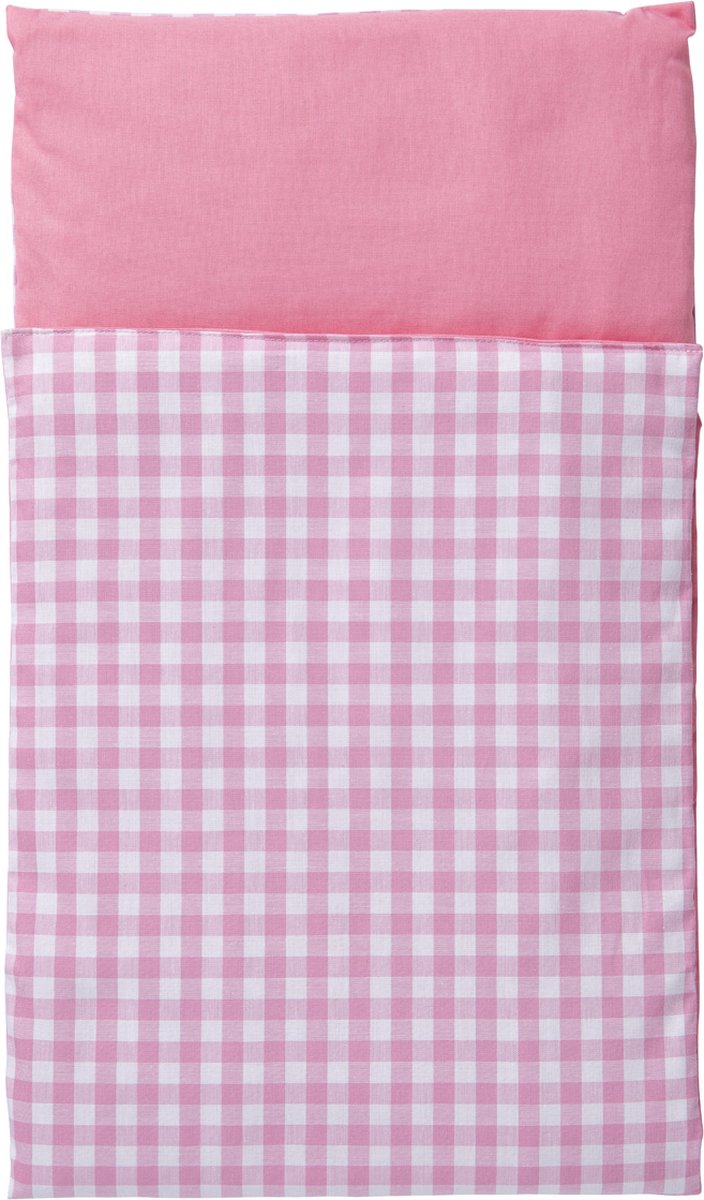 Van dijk toys - bedbekleding dekje - roze geruit