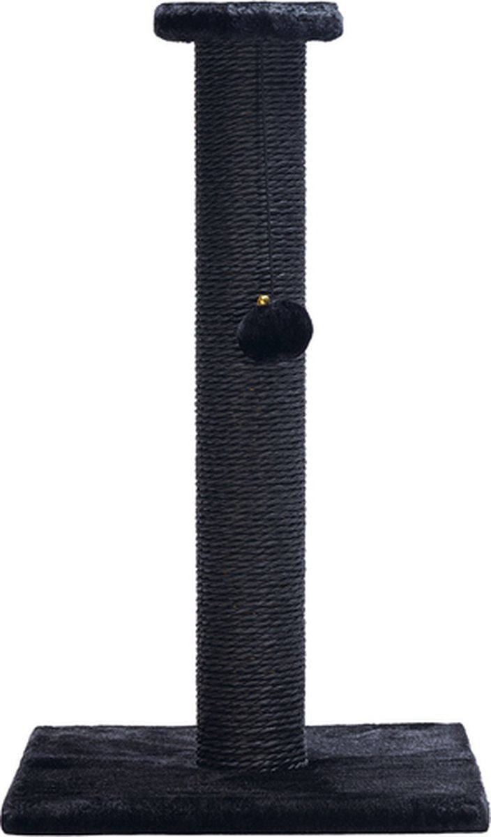 Beeztees serpa katten krabpaal - omwikkeld met touw - met balletje - zwart - 35x35x60 cm