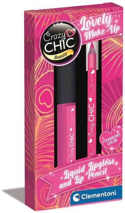 Clementoni crazy chic lipgloss en lipliner aardbei