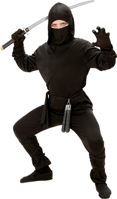 Widmann ninja pak zwart kind goedkoop 146 152