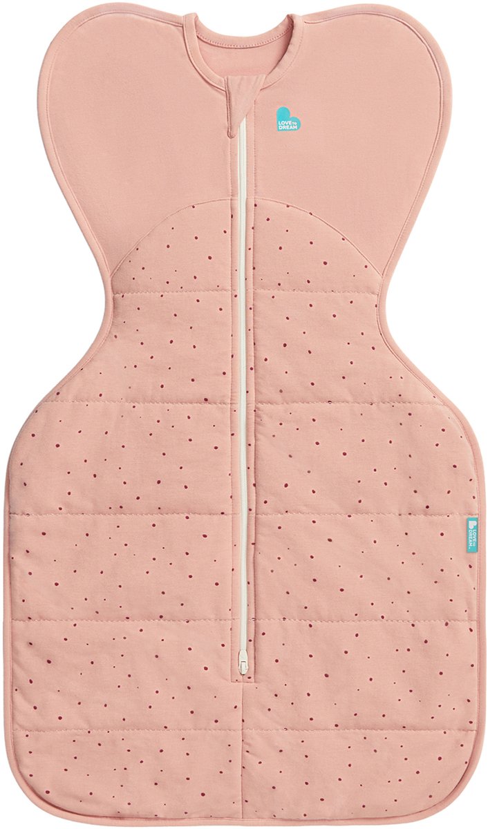 Love to dream ™ babyslaapzak swaddle up™ - inbakeren - baby 0-3 maanden - 3.5-6 kg - winter - 2.5 tog – rose pebble