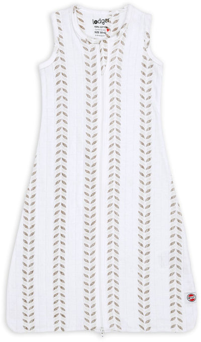 Lodger hopper - baby zomerslaapzak - hydrofiel - creme - 80cm - 0.3 tog - biologisch katoen