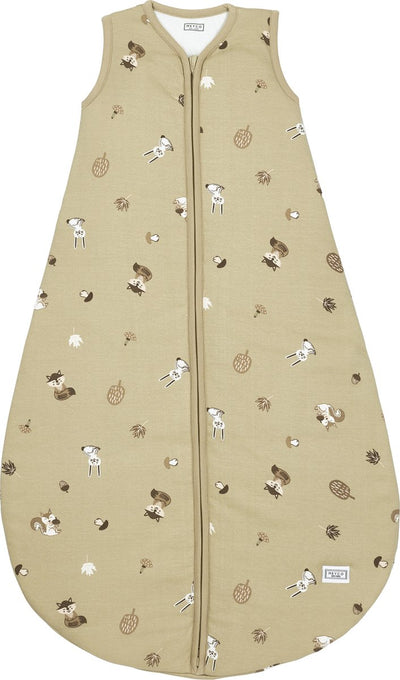 Meyco baby forest animals baby slaapzak rond gevoerd - sand - 98cm - 2.5 tog