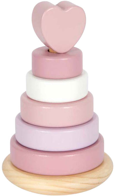 Small foot - houten stapeltoren roze - 7dlg.