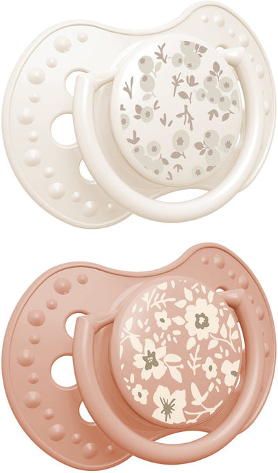 Difrax lovi fopspeen dynamisch - classy - 18+ maanden - blossom - wit oranje - 2 stuks