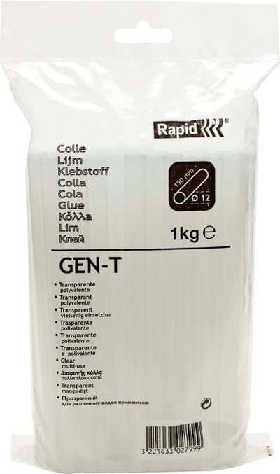 Rapid gen-t - lijmpatronen 12x190 mm - 1kg zak - transparant
