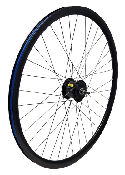 Kgz kgz voorwiel 28 inch (622) naafdyn+r.brake 6v2,4 w vast velg en spaken zwart