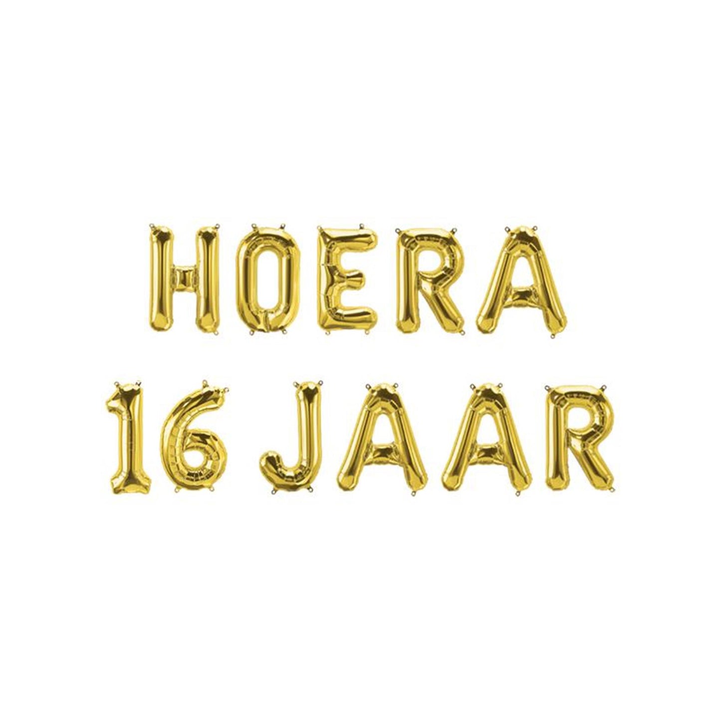 Paperdreams folie ballon letterslinger - hoera 16 jaar