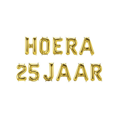 Paperdreams folie ballon slinger - hoera 25 jaar