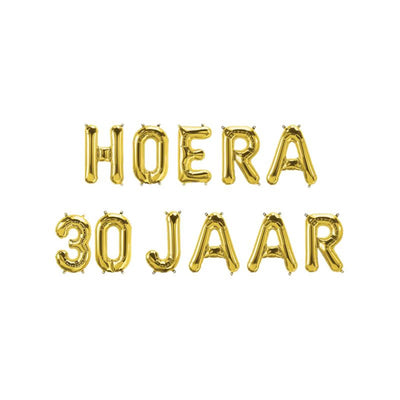 Paperdreams folie ballon slinger - hoera 30 jaar