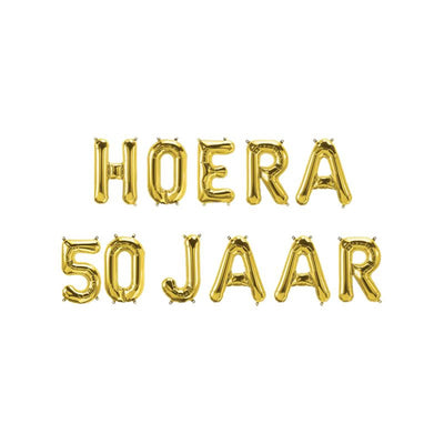Paperdreams folie ballon slinger - hoera 50 jaar