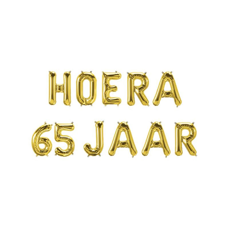 Paperdreams folie ballon slinger - hoera 65 jaar