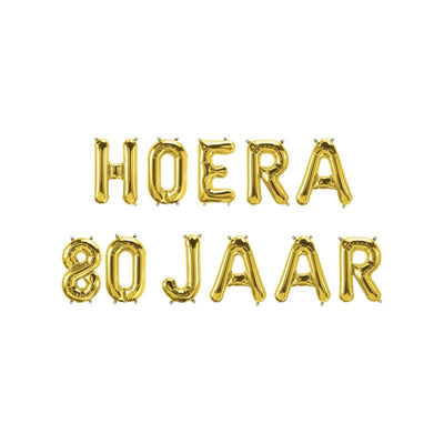 Paperdreams folie ballon slinger - hoera 80 jaar