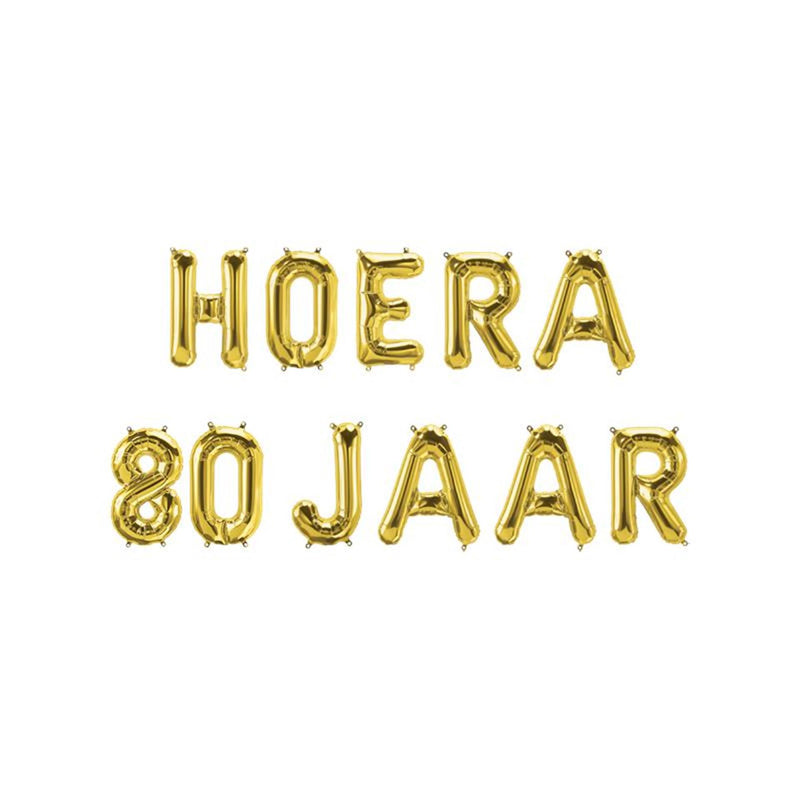 Paperdreams folie ballon slinger - hoera 80 jaar