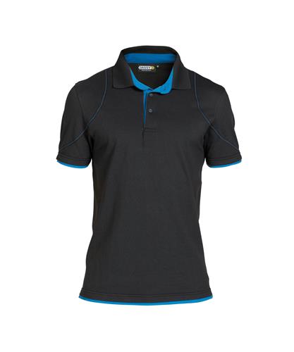 Dassy polo orbital zwart azuurblauw xs