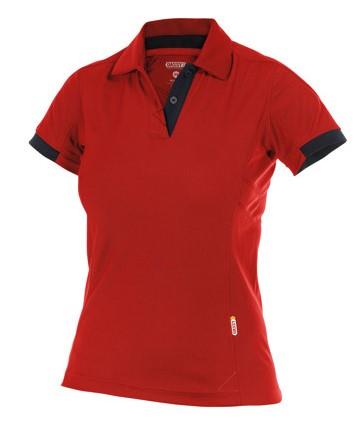 Dassy polo traxion women rood zwart xl
