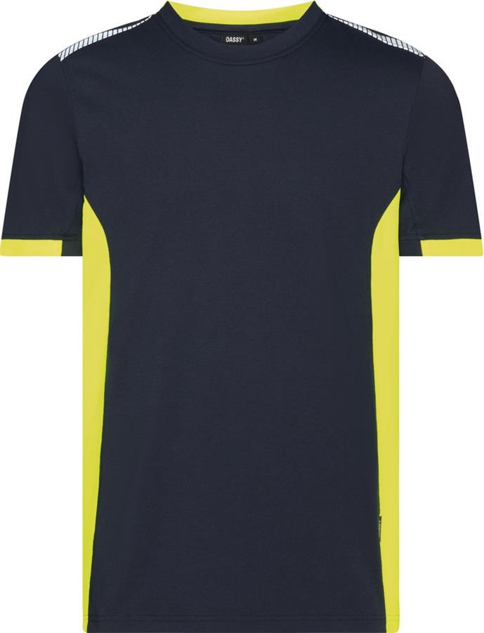 Dassy t-shirt tampico nachtblauw fluogeel s