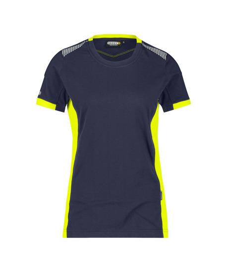 Dassy t-shirt tampico women nachtblauw fluogeel s