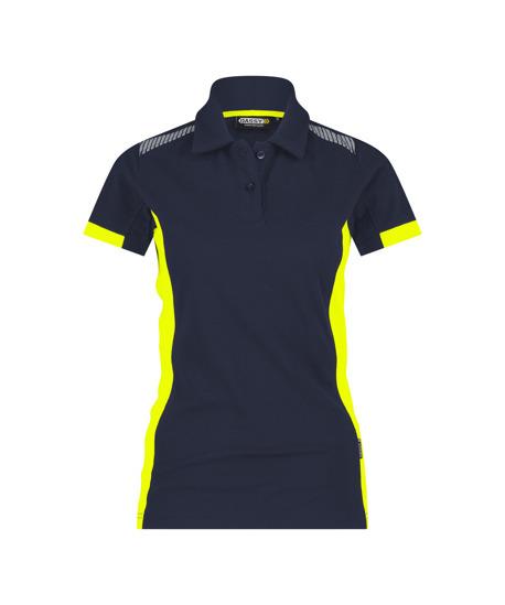 Dassy polo veracruz women nachtblauw fluogeel l