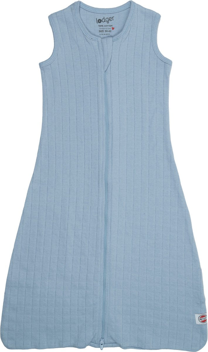 Lodger hopper - hydrofiele slaapzak baby - blauw - 0.3 tog - 80cm - biologisch katoen - zomerslaapzak babyslaapzak